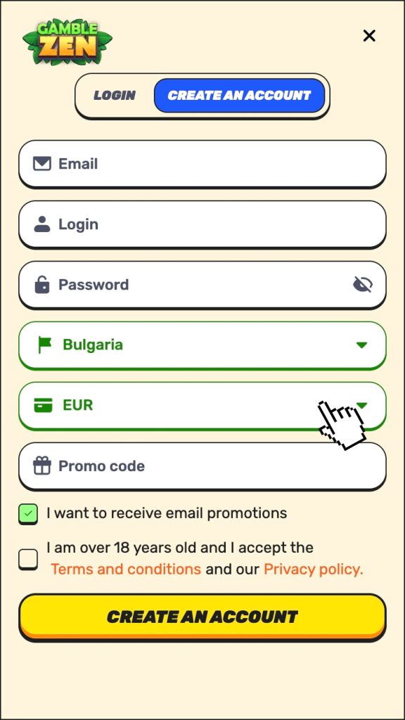 Изберете валута и държава