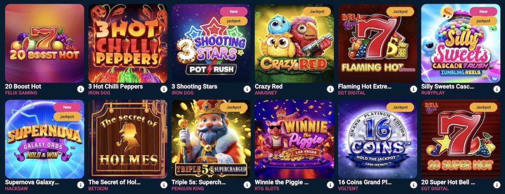 Sweetsino Избор на игри